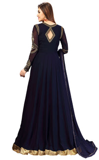 PANASH TRENDS Women's  Georgette Embroidery Anarkali Salwar Suit Set - Stitched