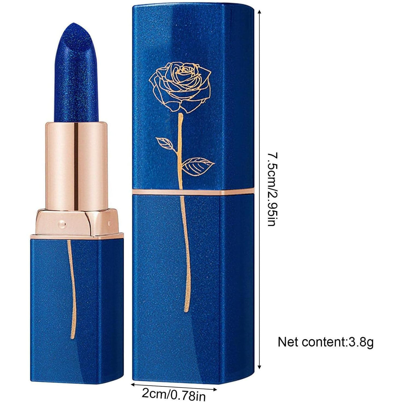 FLORISELL Blue Shimmer Magic Color Changing Lipstick, Labial Magico Lips Moisturizer Lazy Lipstick For Women