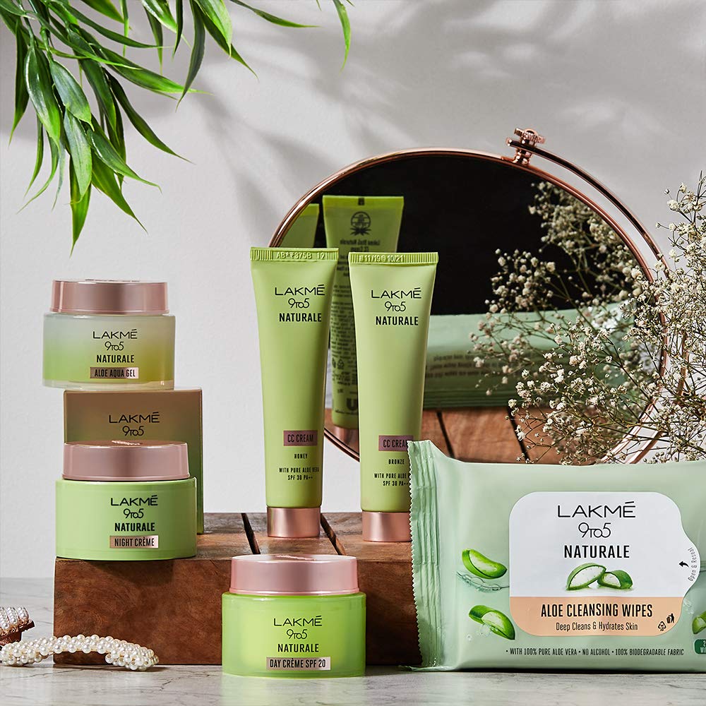 Lakmé 9To5 Natural Aloe Cleansing Wipes, 141 G