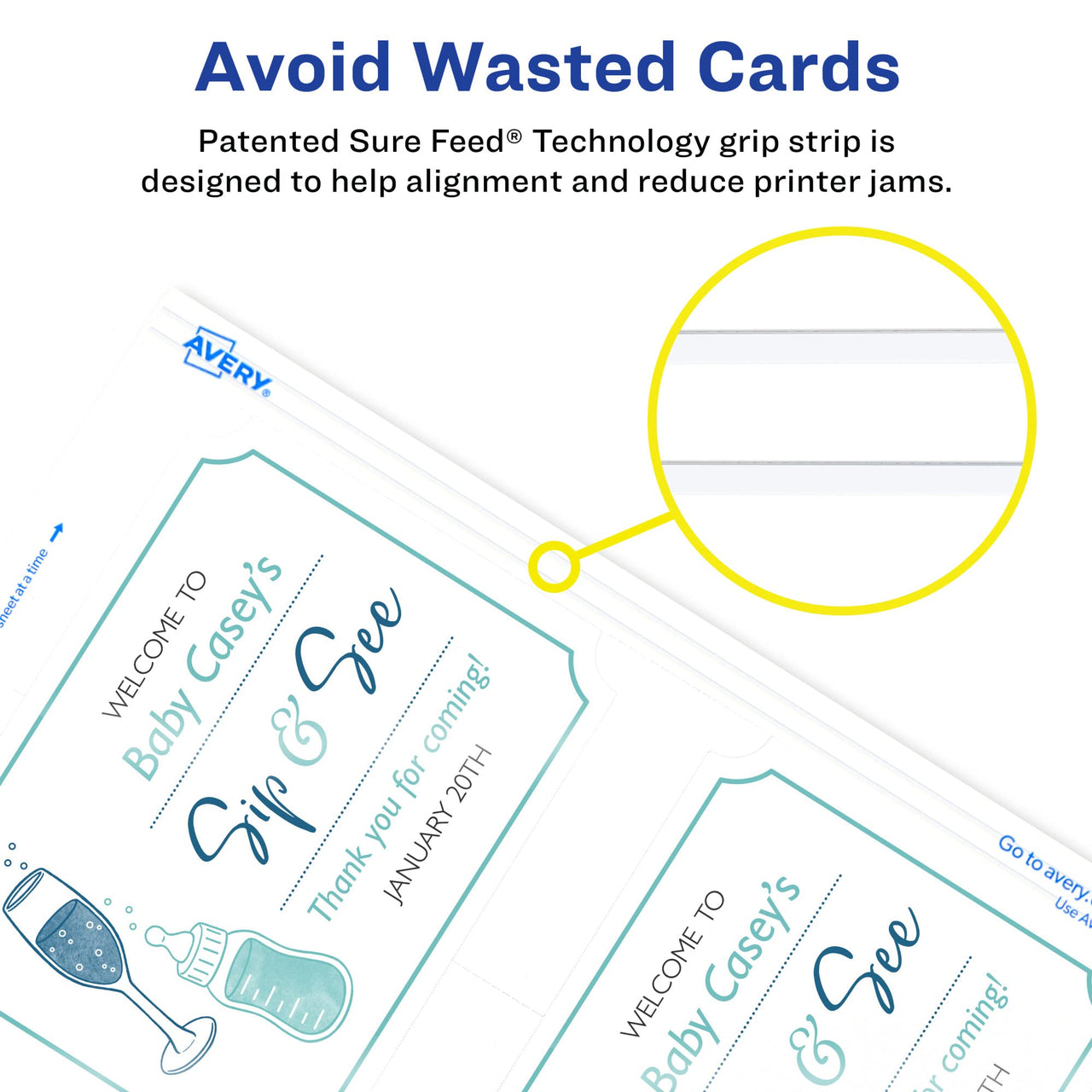 Avery Postcards with Scalloped Corners and Sure Feed Technology, 3.5" x 5", Matte White, 100 Cards Total, Laser/Inkjet Printable Cards (5626)