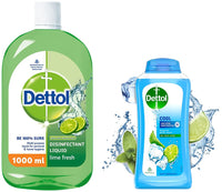 Dettol Liquid Disinfectant for Floor Cleaner (Lime Fresh, 1L) & Body Wash and Shower Gel for Women and Men, Cool - 250ml