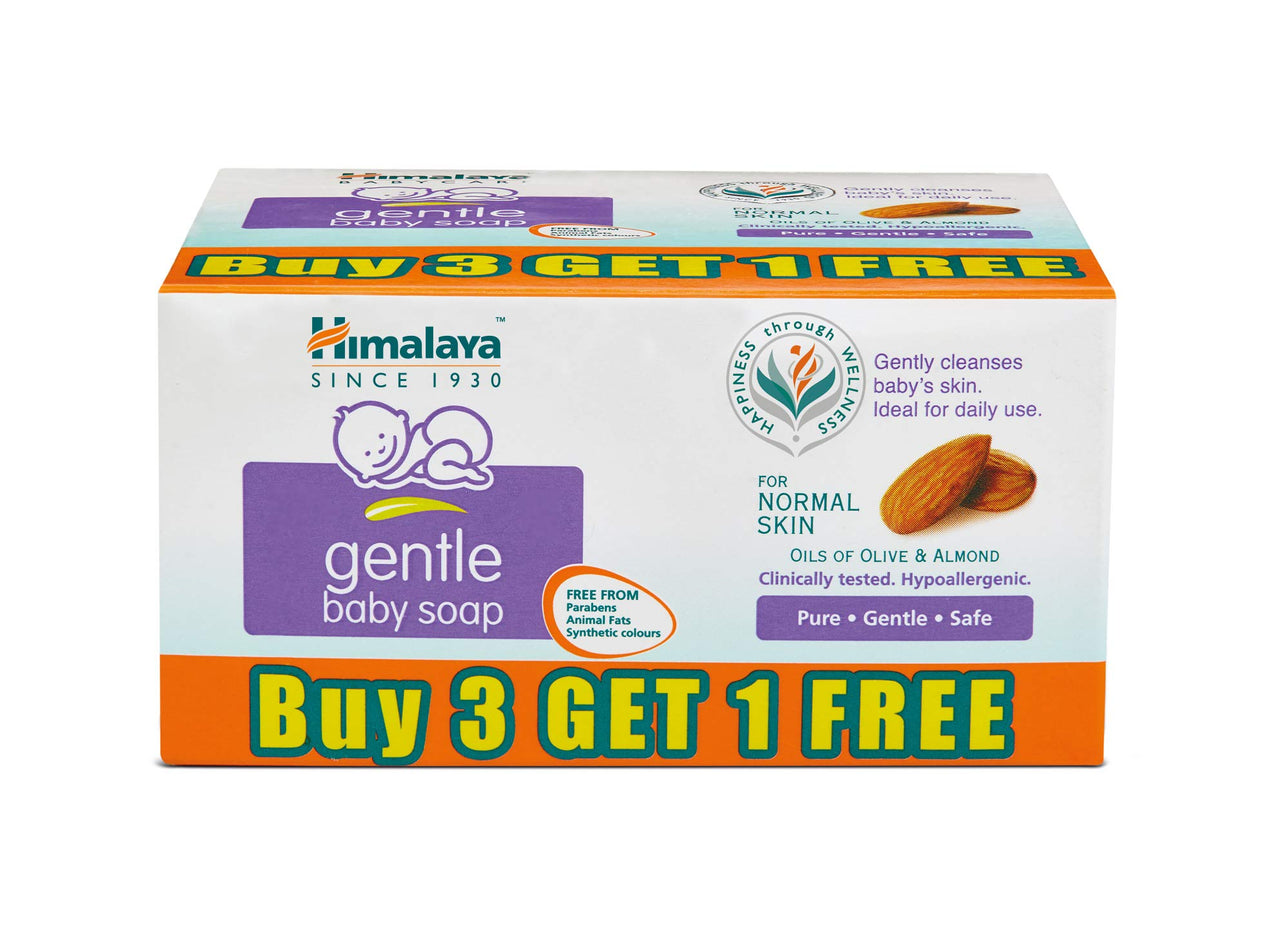 Himalaya Face Body Oil Baby Massage Oil For All Skin Types (500 ML) & Himalaya Gentle Baby Soap (4N*75g)