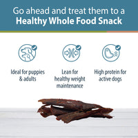 JustFoodForDogs Venison Dog Treats, Single-Ingredient Healthy Dog Treats, Made in The USA, 5 oz 5 Ounce (Pack of 1)