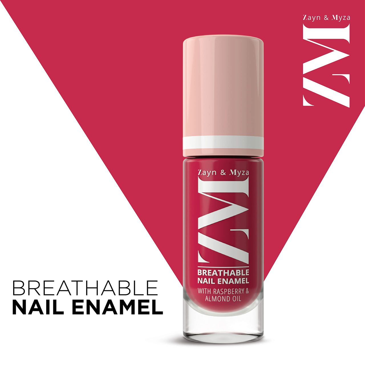 ZM Zayn & Myza Breathable Nail Enamel - Strawberry Jelly | Smooth Application | Quick-Drying I Longlasting I Chip-Defiant I Water Permeable | Glossy Finish | 100% Vegan, 6 ml