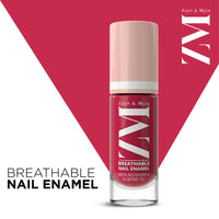 ZM Zayn & Myza Breathable Nail Enamel - Strawberry Jelly | Smooth Application | Quick-Drying I Longlasting I Chip-Defiant I Water Permeable | Glossy Finish | 100% Vegan, 6 ml