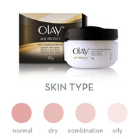 Olay Age Protect Anti-Ageing Cream | Lightens Dark Spots and Reduces Wrinkles | Normal, Oily, Dry, Combination Skin | 40g