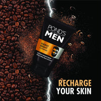 POND'S Men, Energy Bright Facewash, 100g, for Instant Brightness, with Coffee Bean Extract & Menthol, Anti-Dullness & Brightening Face Wash, Specially Developed for Men