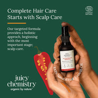 Juicy Chemistry Chilli, Horsetail & Blackseed Hair Growth Oil, 30 ml | Enriched with Rosemary Oil & Kalonji Oil to Control Hair Fall | Clinically Proven Hair Growth Oil with Natural DHT Blockers for Men & Women | For Healthy Hair, Scalp Nourishment & Hair