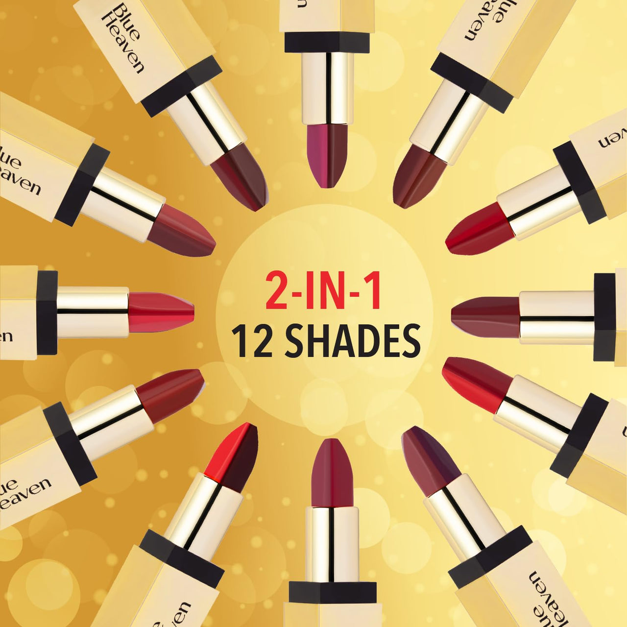 Blue Heaven 2 in 1 Festive Lipstick | Dual Shade | Ultra Lightweight Soft Matte Finish | Long Stay Comfort Wear Lipsticks for Women |C3| 4gm