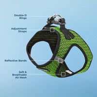 Voyager Step-in Air Dog Harness - All Weather Mesh Step in Vest Harness for Small and Medium Dogs and Cats by Best Pet Supplies - Harness (Lime Green 2-Tone), S (Chest: 14.5-16
