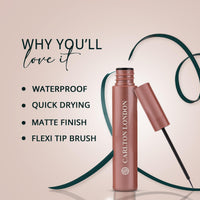 Carlton London Stunnig Black Liquid Eye Liner |Enriched With Vitamin-E |Long Lasting Matte Waterproof Liner, Smudge Proof, Transfer Proof Eye Makeup |Upto 24 Hrs - 5ML(Beetle Wing)