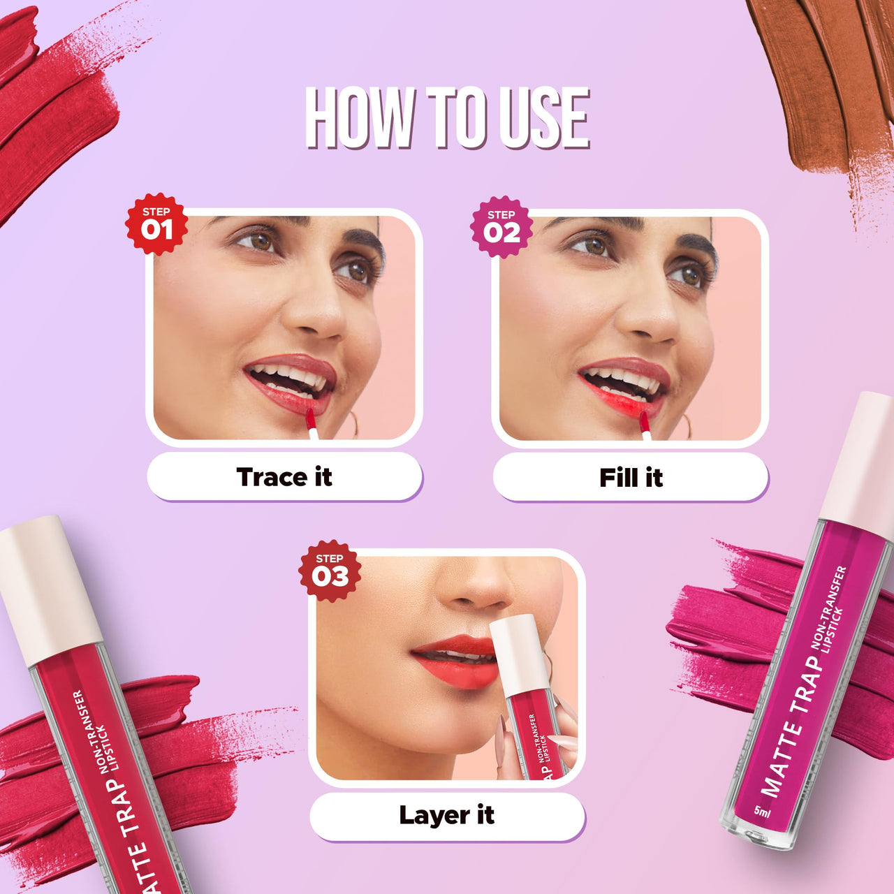 Hilary Rhoda Matte Trap Liquid Lipstick | Non-Transfer & Waterproof Lipstick | 8-Hour Long Stay | Non-Drying Formula | 5ml (Earthy Brown - Shade 14)