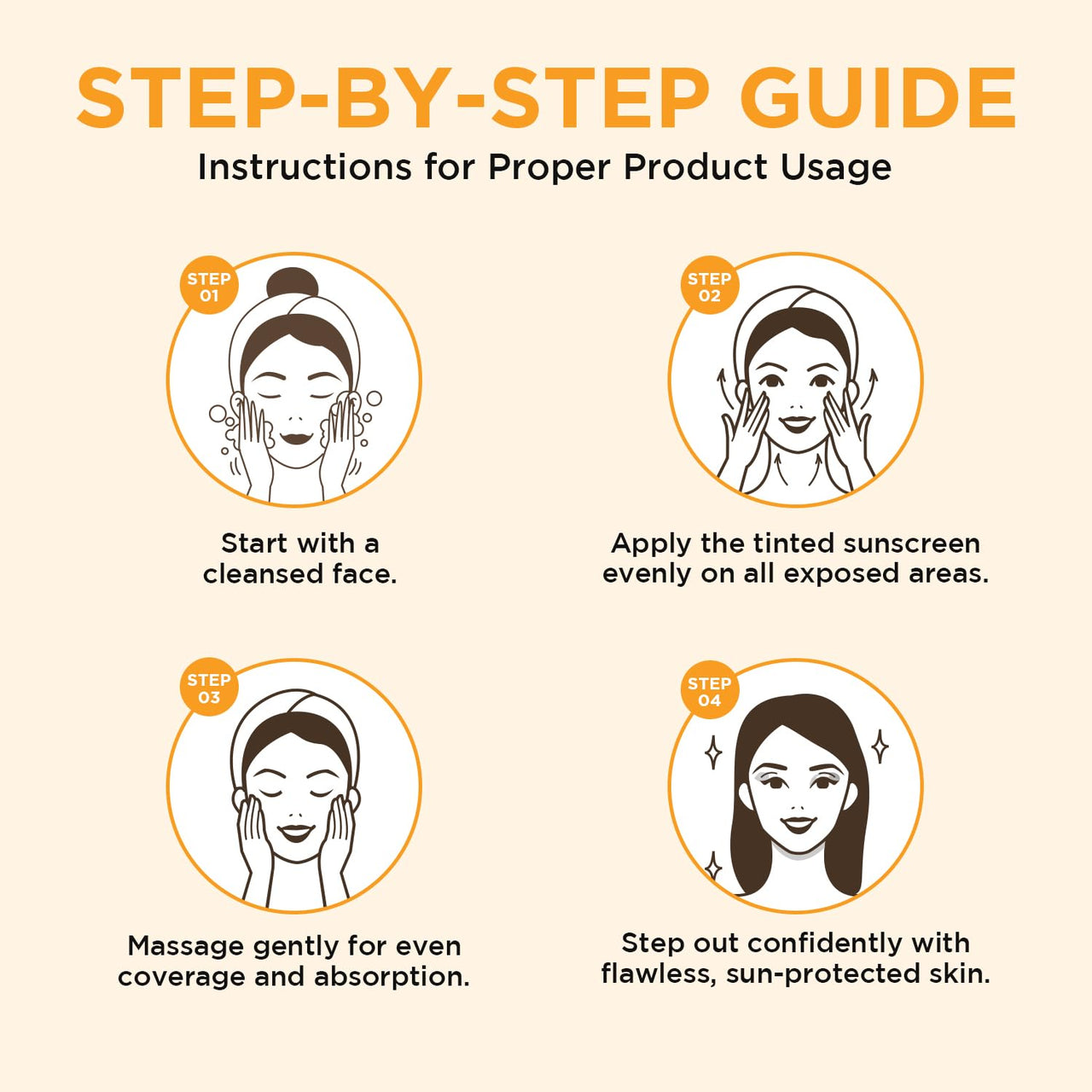 Orgatre Vitamin C Bright Face Sunscreen SPF 50 PA++++ Tinted for Oily & Dry Skin | Lightweight, No White Cast | With Niacinamide & Hyaluronic Acid | UVA/UVB Defense | Water Resistant, Non-Greasy | 100gm