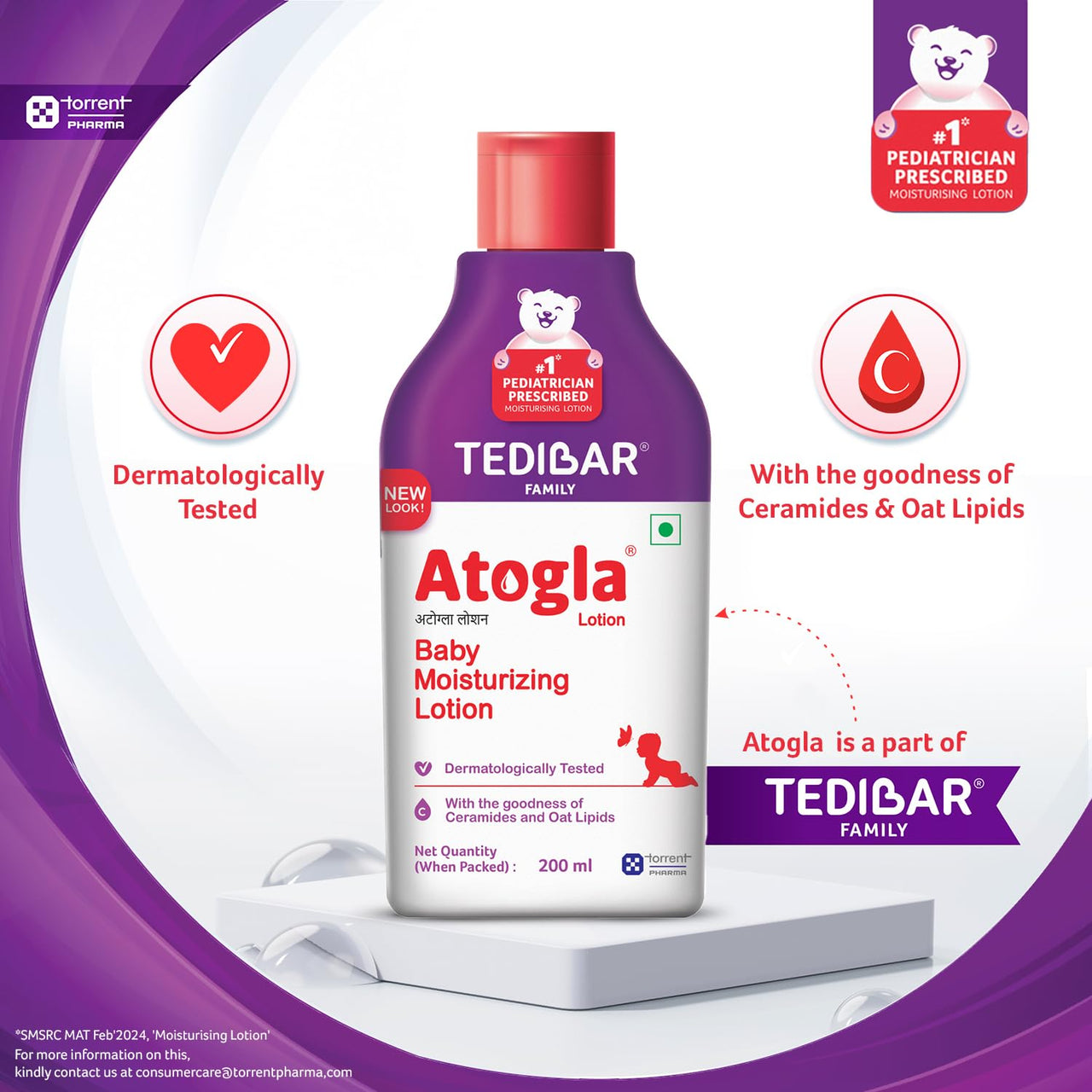 Atogla Baby Cream 100g (Pack of 2) from Tedibar Family | Advanced Gentle Moisturising Cream for Baby - By Torrent Pharma