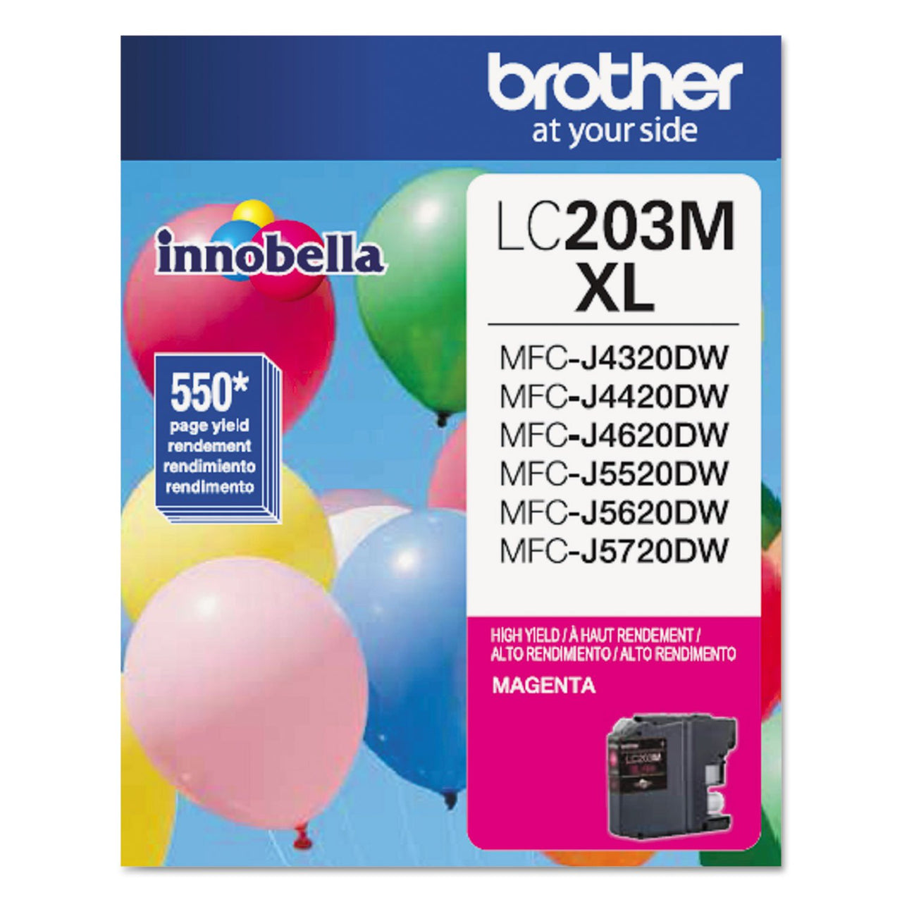 Brother Printer LC203M High Yield Ink Cartridge, Magenta