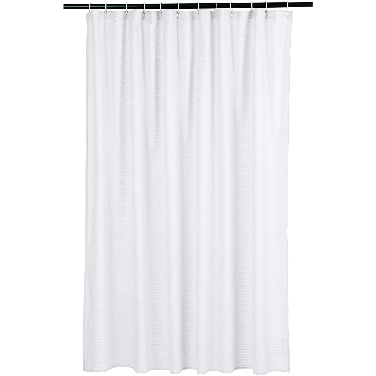 Basics Lightweight Super Soft Easy Care Microfiber Waffle Texture Shower Curtain , 72" x 72", White
