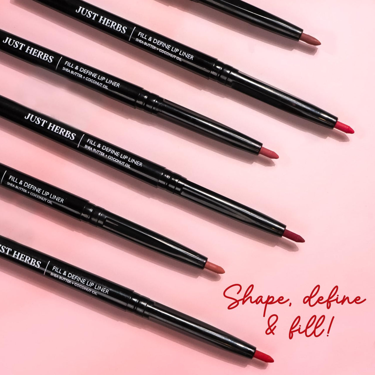 Just Herbs Fill & Define Lip Liner with Shea Butter and Coconut Oil Transfer Proof Long Lasting Creamy Matte Finish Lip Liner (Caramel Carnival, 0.3g)