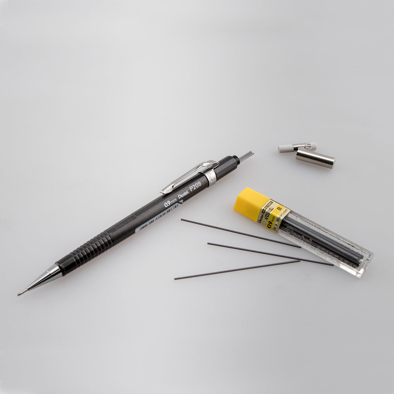 Pentel Sharp Mechanical Pencil, (0.9mm), Metallic Graphite Barrel, Box of 12 (P209MN) 12 Count (Pack of 1) 0.9mm