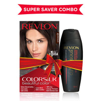 REVLON ColorSilk Hair Color with Keratin - 2N Brown Black - (with Outrageous Shampoo 90 ml) (3S10978F36721320)