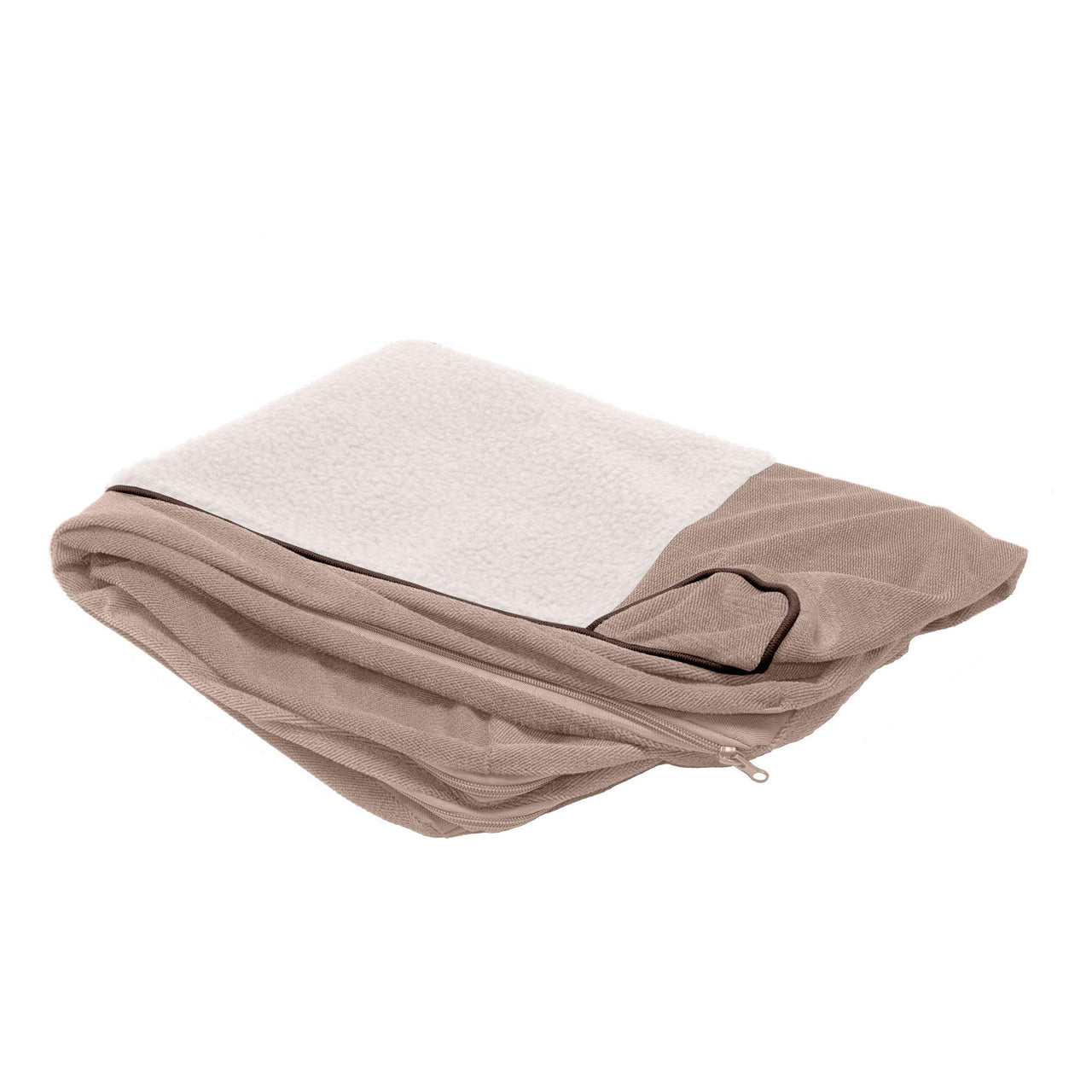 Furhaven Replacement Dog Bed Cover Sherpa & Chenille Sofa-Style, Machine Washable - Cream, Jumbo (X-Large) Cover Only 40.0"L x 32.0"W x 0.3"Th (Sherpa & Chenille) Cream