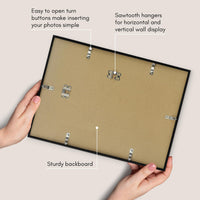 Americanflat 16x12 Picture Frame in Black - Thin Border Photo Frame with Polished Plexiglass - Wall Picture Frame with Hanging Hardware Included for Horizontal or Vertical Display Format