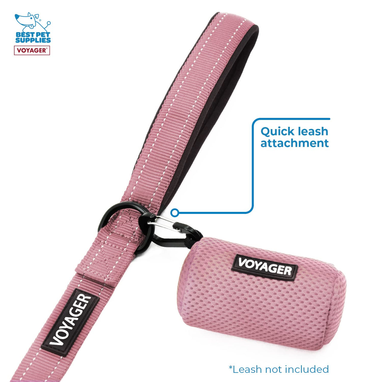 Best Pet Supplies 2-Pack Dog Poop Bag Holder Leash Attachment, Color, Reusable Mesh Dispenser Pouch for Travel, Walking, Park, and Outdoor Use, Soft and Durable with Clip-On - Mesh Pink 01 Mesh Dispensers (Pink) 0.5 Count (Pack of 2)