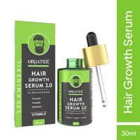 ORGATRE Hair Growth Serum 2.0-30ml | For Beard & Scalp | Reduces Hairfall & Thinning | 1.5% Aminexil, Redensyl, Anagain & Procapil | Hair Growth Serum for Men & Women