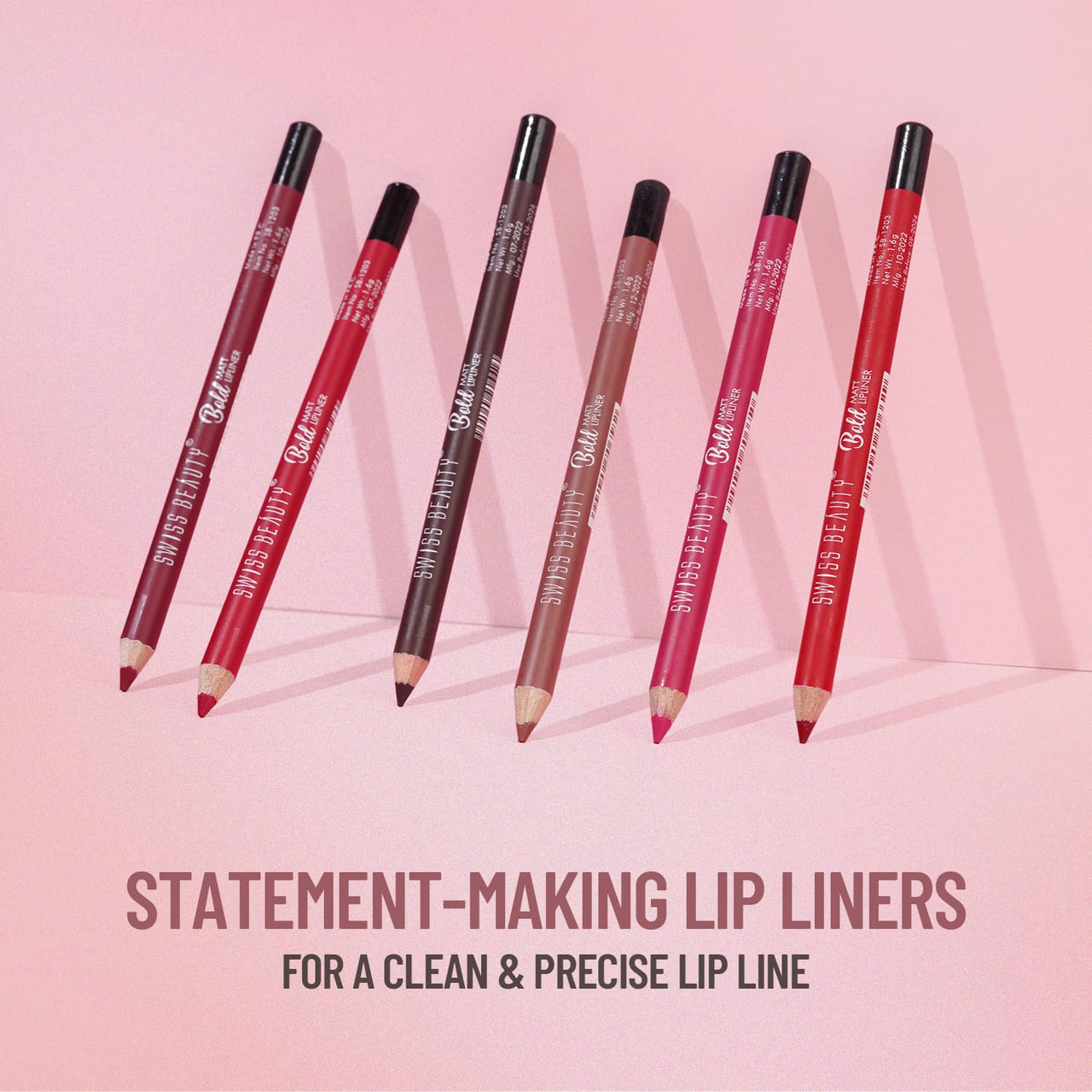 Swiss Beauty Bold Matt Lip Liner | Long-lasting |Matte Finish | Non-drying | Shade-12, 1.6gm