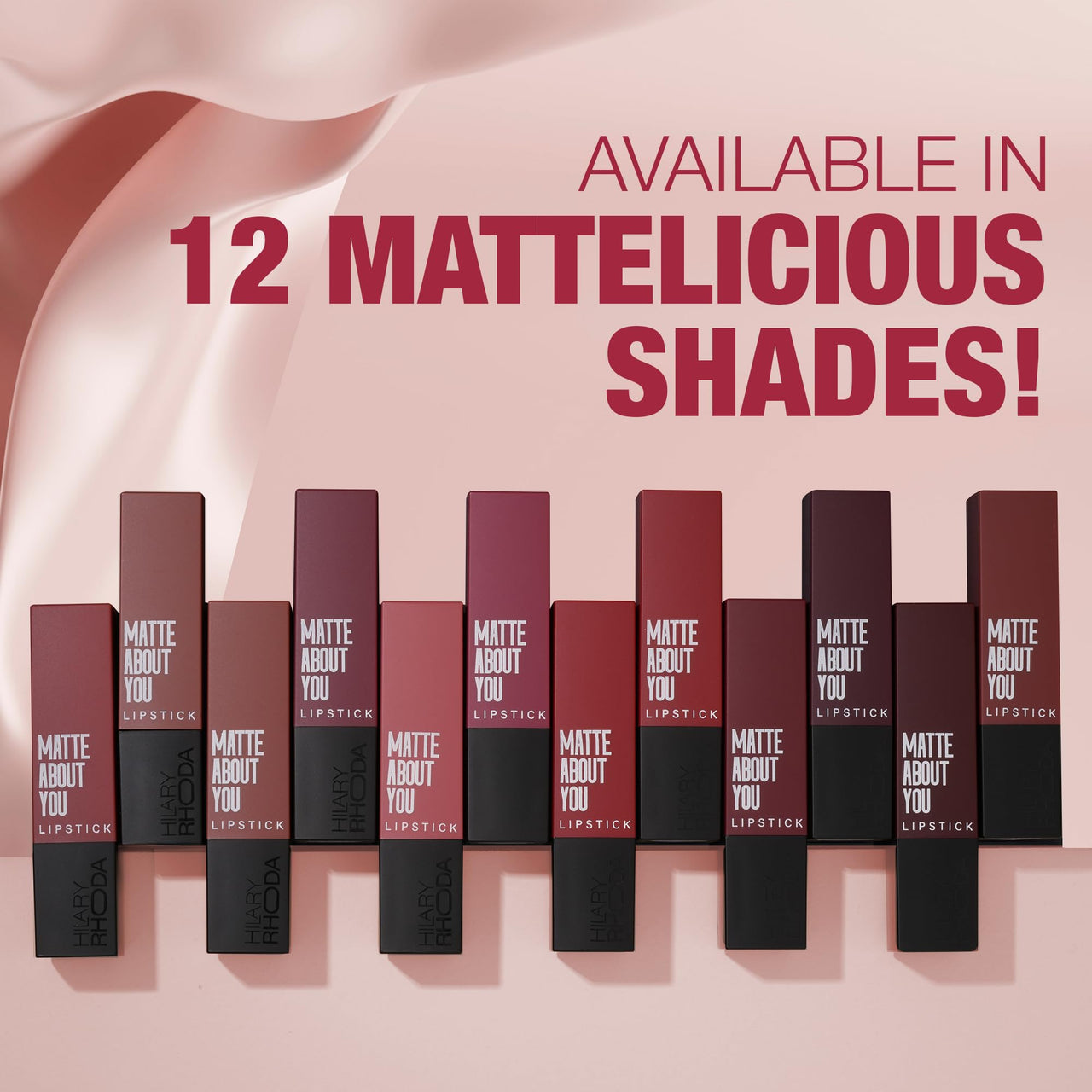 Hilary Rhoda Matte About You Lipstick | Long Lasting & Highly Pigmented Lipstick | Glides Smoothly | Matte Finish | One Stroke Application | Cruelty-Free & Vegan - 3g (Divine Wine - Shade 09)
