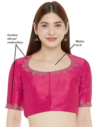 X3 Women's  Polyester Sleeve Readymade Saree Blouse