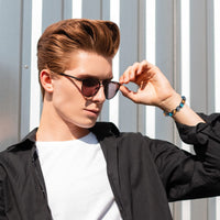 Tiger Eye Triple Protection Bracelet, Hematite Black Obsidian Tiger Eye Bracelet for Men Women Stone 10mm Bead Crystal Healing Bracelet, Anti-anxiety Bracelet A-Blue Tiger Eye