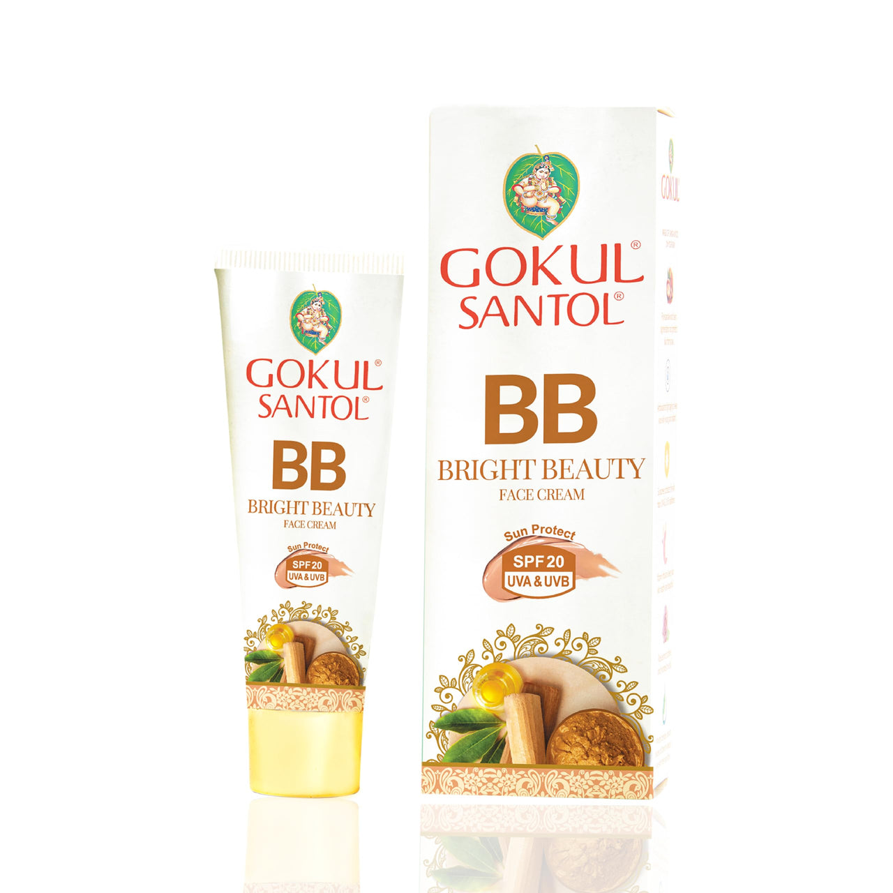 Gokul Santol Pure Sandalwood BB Cream - Brightening Beauty Cream with UV Protection | 25g (Pack of 3) | Moisturizing & Blemish-Free Coverage