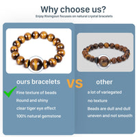 Tiger Eye Bracelet for men women Anti-anxiety, stress relief and confidence Bracelet, Handmade natural stone Crystal bead jewelry Chakra healing Protection bracelets (10MM) 10MM Tiger Eye
