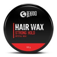Beardo Stronghold Hair Wax For Men, 100 gm | Crystal Hair Wax with Aloe Vera & Castor Oil | Hair Wax Men | Hair Styling Wax for Glossy Finish & Shine | Strong Hold Hair Wax