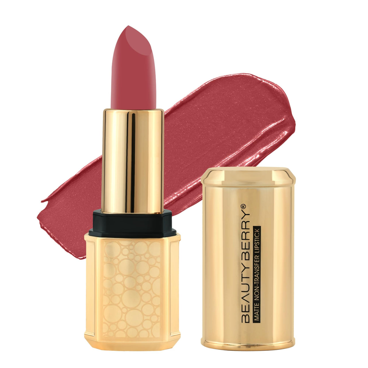 Beauty Berry Bold Babe Non-Transfer Matte Lipstick | Highly Pigmented, Lightweight, Smudge Proof & Waterproof Lipstick | Single Swipe Application, Long Lasting Lipstick for Women (Cranberry)