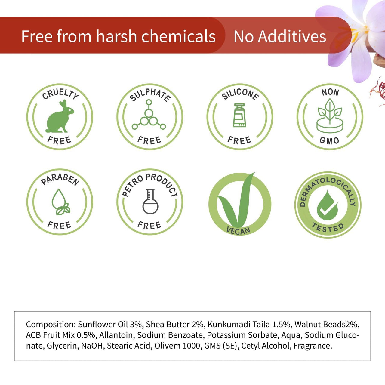 Ayouthveda Kunkumadi Face Scrub | Revitalize & Refine Skin Texture | With Walnut, Finest Kashmiri Saffron & Sunflower Extract | Cleanse Impurities & Promote New Cell Growth (Pack Of 1-50g)