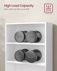 VASAGLE Bookshelf, 23.6 Inches Wide, 4-Tier Open Bookcase with Adjustable Storage Shelves, Floor Standing Unit, Cloud White ULBC164T14 1 Pack 4 Tiers (23.6