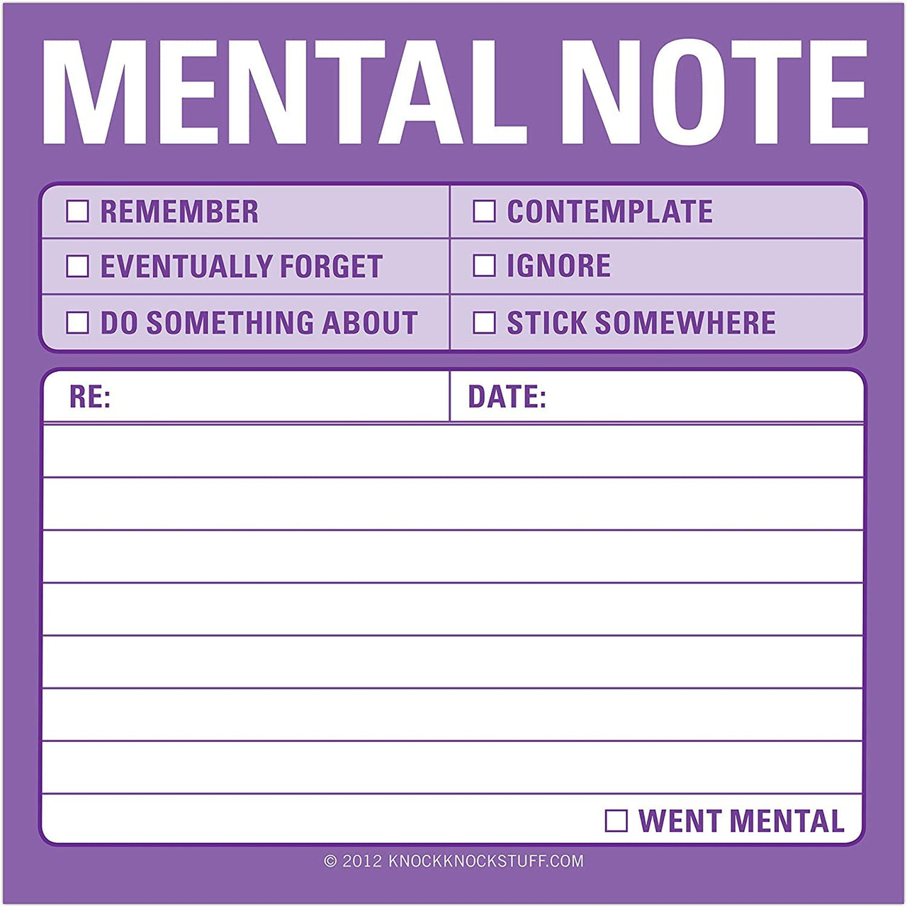 8-Pack Knock Knock Mental Note Sticky Notes, to Do List Notepads, 3 x 3-inches Each 8-Count