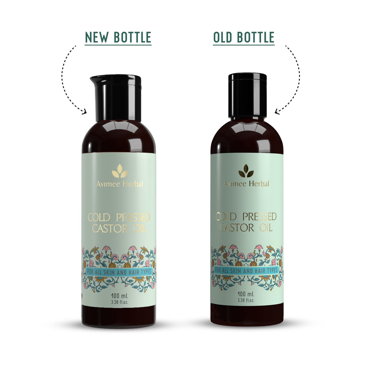 Avimee Herbal Keshpallav Cold Pressed Organic Castor Oil - 100 ml | for Hair Growth & Adds Shine | Strengthens Hair, Repairs Damaged & Dry Skin, Strong Nails | with Vitamin E & Mineral Oil