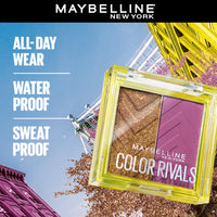 Maybelline New York Color Rivals Pigmented Eyeshadow Palette, Long lasting, Sweatproof, Waterproof, Matte, Shimmer : Assertive x Coy, 3g