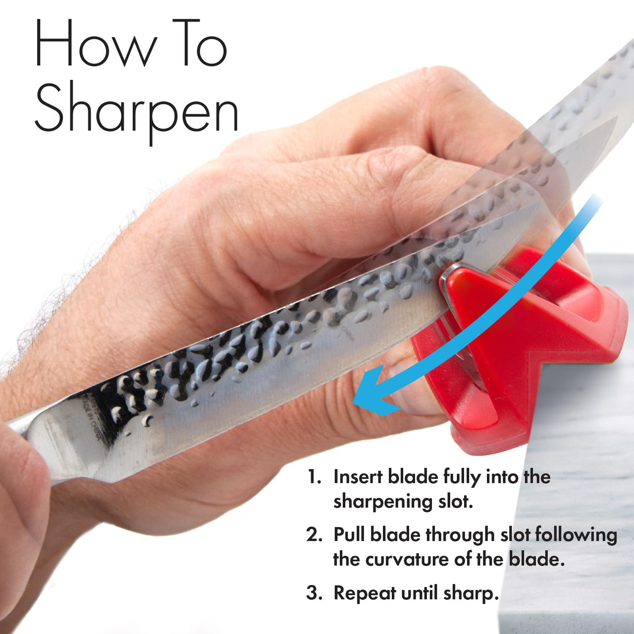 51421 | Edge Grip 2-Stage Knife Sharpener | Red – 3 Pack | Coarse & Fine Sharpener | Compact for Easy Storage | Stable Non-Slip Base | Soft Grip Rubber Handle | Straight & Serrated Knives Red-3Pack