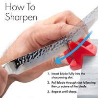 51421 | Edge Grip 2-Stage Knife Sharpener | Red – 3 Pack | Coarse & Fine Sharpener | Compact for Easy Storage | Stable Non-Slip Base | Soft Grip Rubber Handle | Straight & Serrated Knives Red-3Pack