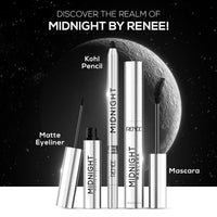 RENEE Midnight Kohl Kajal Pencil | Waterproof, Smudgeproof With Sharpener | 24 Hours Long Stay | Darkest Black | One Swipe Application | Vitamin E, Olive Oil and Castor Oil | Matte Finish |1.5 Gm