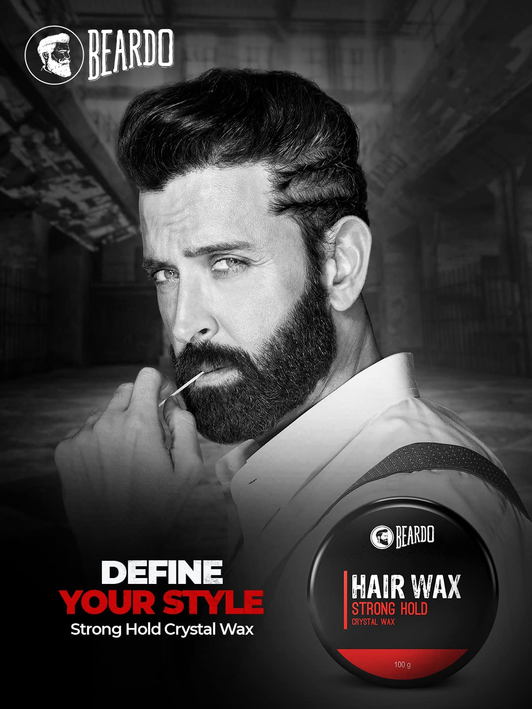 Beardo Stronghold Hair Wax, 100 gm (Pack of 2) | Crystal Hair Wax | Hair Wax Men | Styling Wax | Glossy Finish | Shine | Strong Hold | Hair Wax