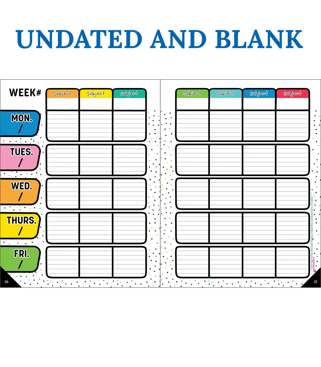 Carson Dellosa Happy Place Teacher Lesson Planner With Stickers, 8" x 11" Undated for Classroom Organization and Boho Rainbow Décor