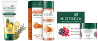 Biotique Bio Berry Plumping Lip Balm Smoothes & Swells Lips, 12G & Honey Water Pore Tightening Brightening Toner With Himalayan Waters, 120ml & Pineapple Oil Control Foaming Face Wash, 150ml