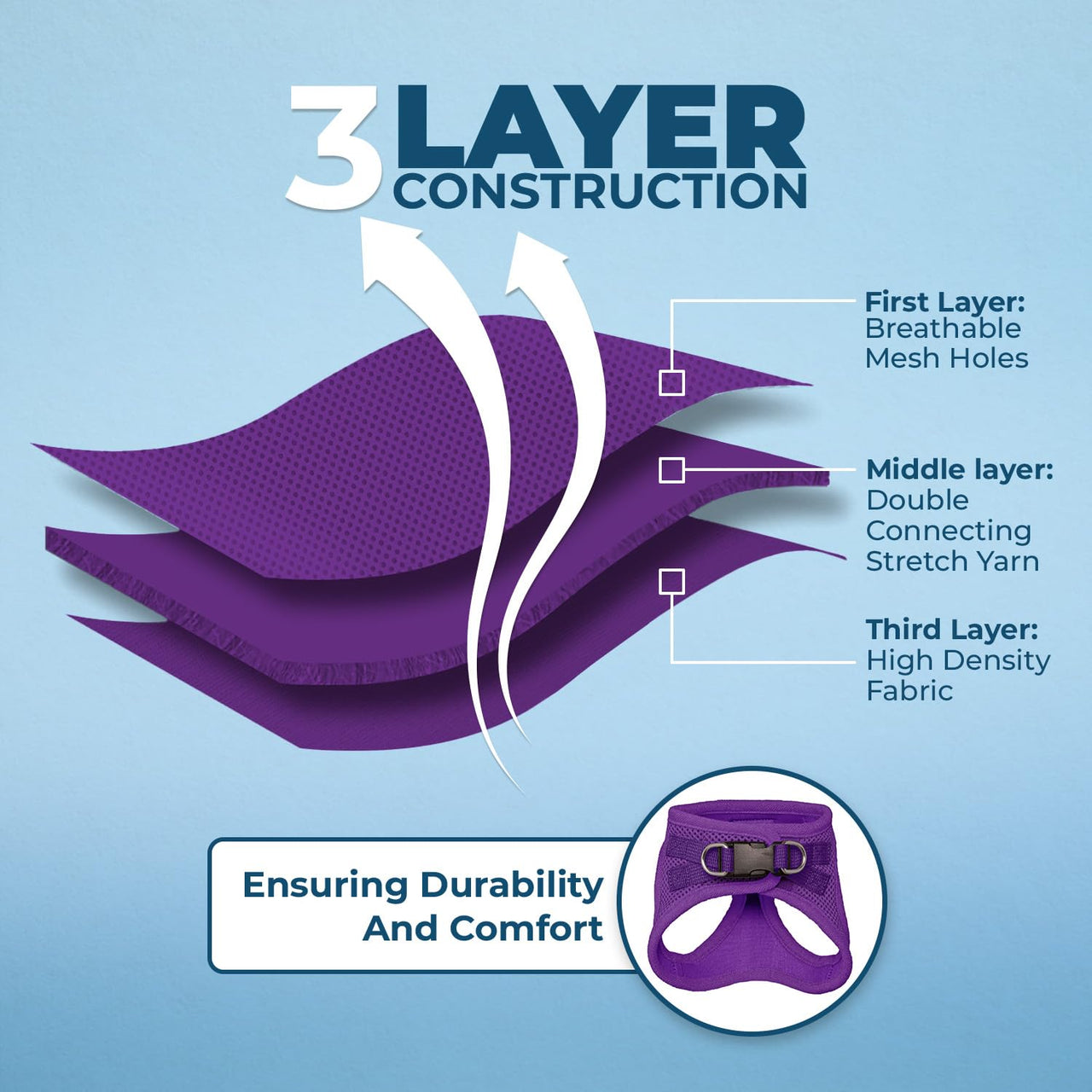 Voyager Step-in Air Dog Harness - All Weather Mesh Step in Vest Harness for Small and Medium Dogs and Cats by Best Pet Supplies - Harness (Purple), M (Chest: 16-18") Harness (Purple) M (Chest: 16 - 18")