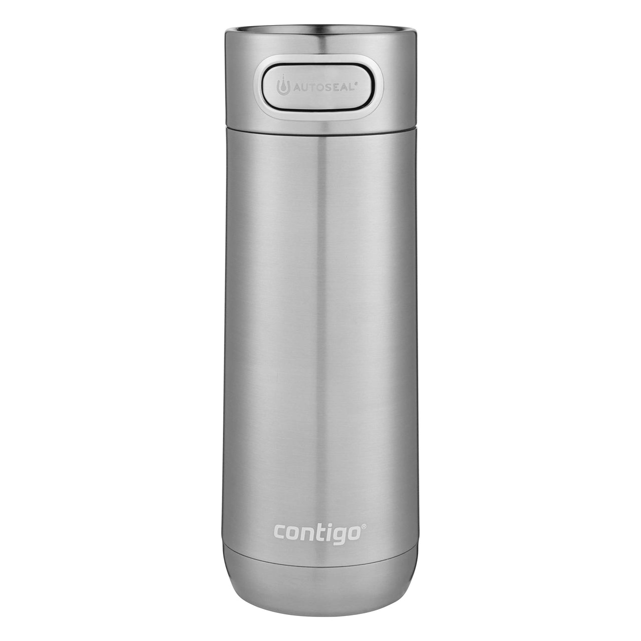 Contigo Luxe Vacuum-Insulated Stainless Steel Thermal Travel Mug, Leak-Proof 16oz Reusable Coffee Cup or Water Bottle, Fits Under Most Brewers and Dishwasher Safe, Stainless Steel Modern
