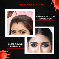 FACESCANADA Liquid Sindoor - Red, 2.5 Ml & White14 Quick Drying Glossy Finish Long Lasting No Chip Formula High Shine Nail Polish For Women Smooth Application 8 Ml