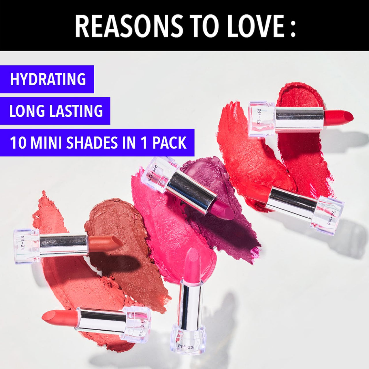 Blue Heaven Matte Love Mini Lipsticks, Pack of 30 | Hydrating & Moisturizing Mini Roll on Lipsticks, 13gm